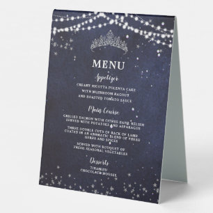 Starry Night Quinceanera Bar Drink and Food Menu