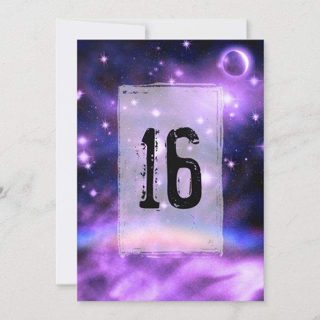 Starry Night Rainbow Fantasy Sweet 16 Birthday Invitation (Front)