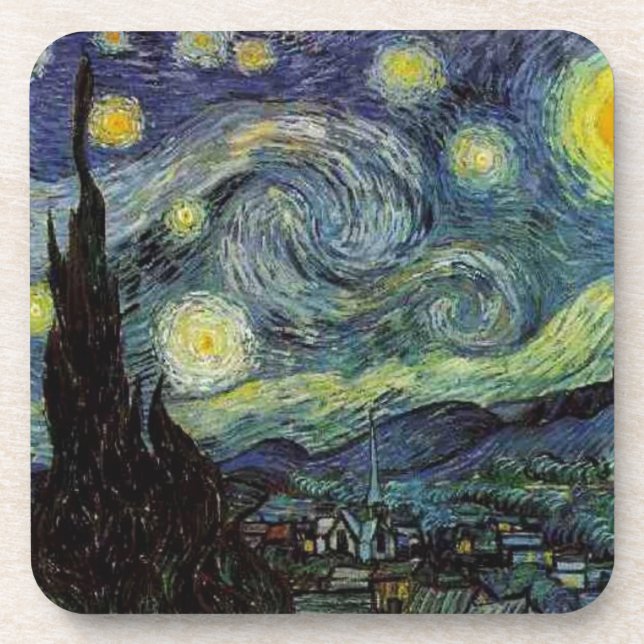 Starry night  Rhone by Van Gogh Coaster (Front)
