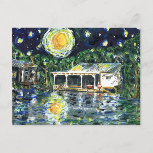 Starry Night River Camp Postcard