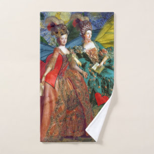 Starry Night Rococo Maidens Butterfly Wings Art Bath Towel Set
