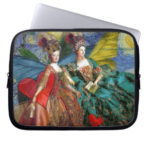 Starry Night Rococo Maidens Butterfly Wings Art Laptop Sleeve