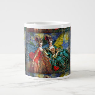 Starry Night Rococo Maidens Butterfly Wings Art Large Coffee Mug