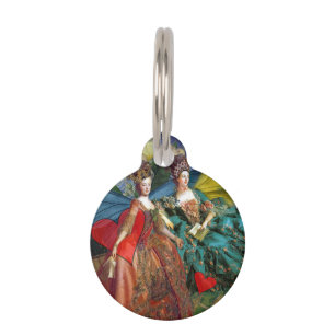 Starry Night Rococo Maidens Butterfly Wings Art Pet Tag
