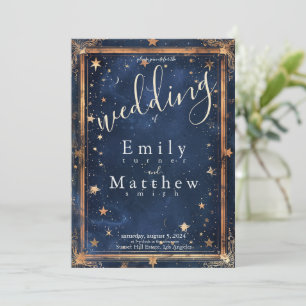 Starry Night Romance Wedding Invitation