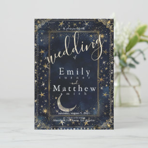 Starry Night Romance Wedding Invitation