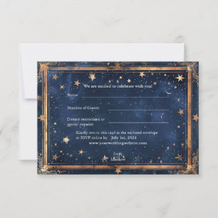Starry Night Romance Wedding RSVP Card