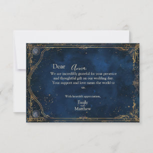 Starry Night Romance Wedding Thank You Card