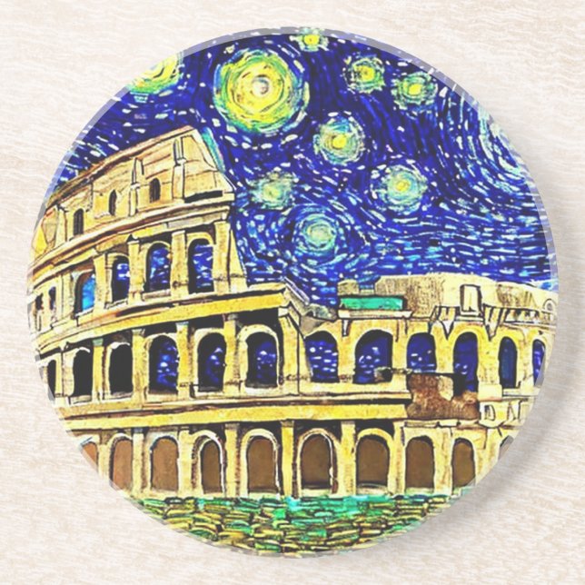 Starry Night Rome Italy Coaster (Front)
