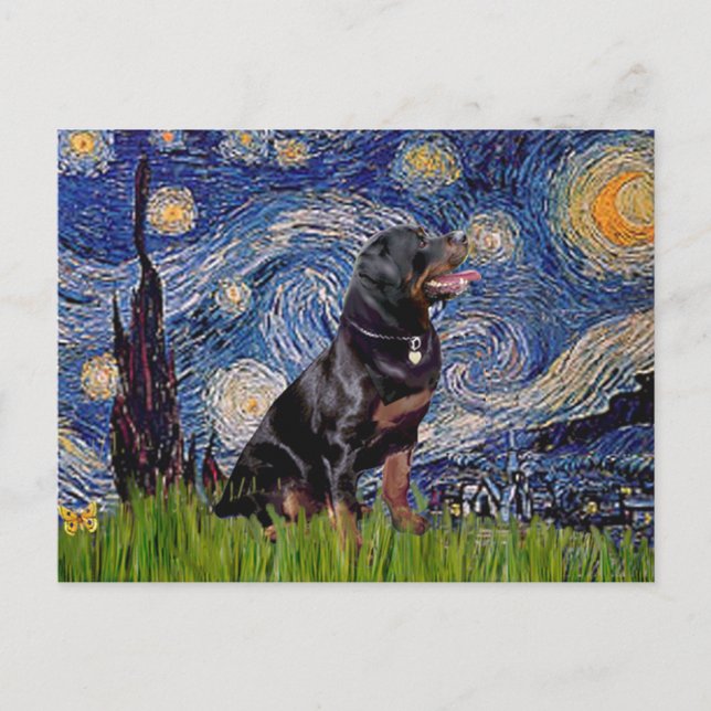 Starry Night - Rottweiler (#6) Postcard (Front)