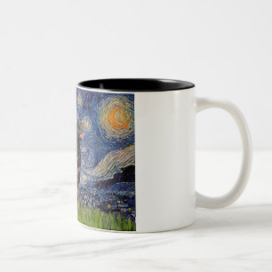 Starry Night - Rottweiler (#6) Two-Tone Coffee Mug