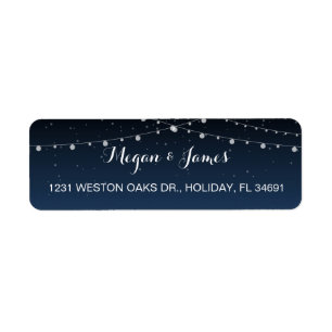 Starry Night Rustic Wedding Address Label