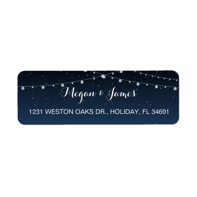Starry Night Rustic Wedding Address Label (Front)