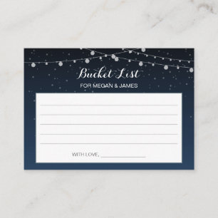 Starry Night Rustic Wedding Bucket List Ideas Card