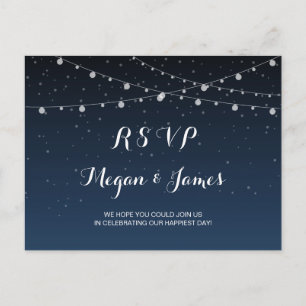 Starry Night Rustic Wedding RSVP Postcard