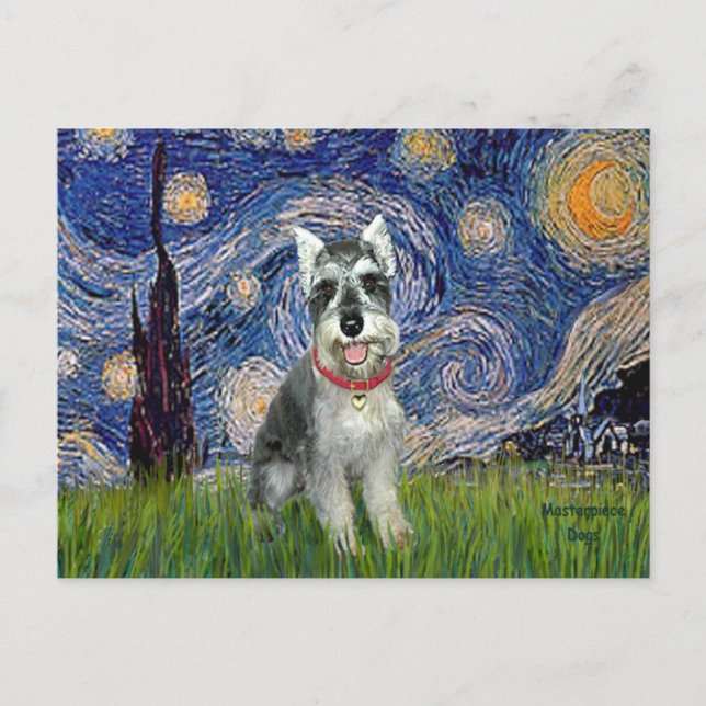 Starry Night - Schnauzer #8 Postcard (Front)