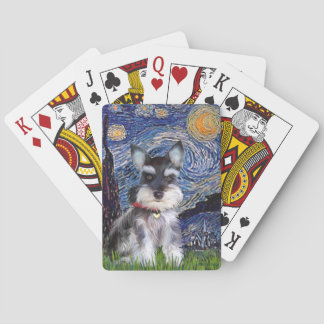 Starry Night - Schnauzer Puppy Playing Cards