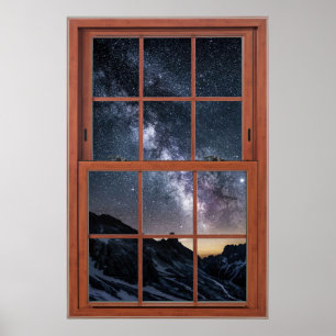Starry Night Skies Window Illusion - Fake Window Poster