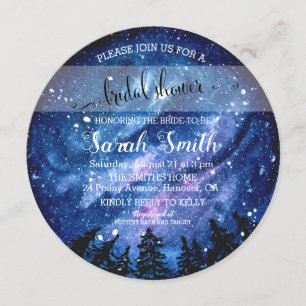 Starry Night Sky Bridal Shower Invitation
