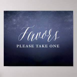 Starry Night Sky Celestial Star Favours Sign