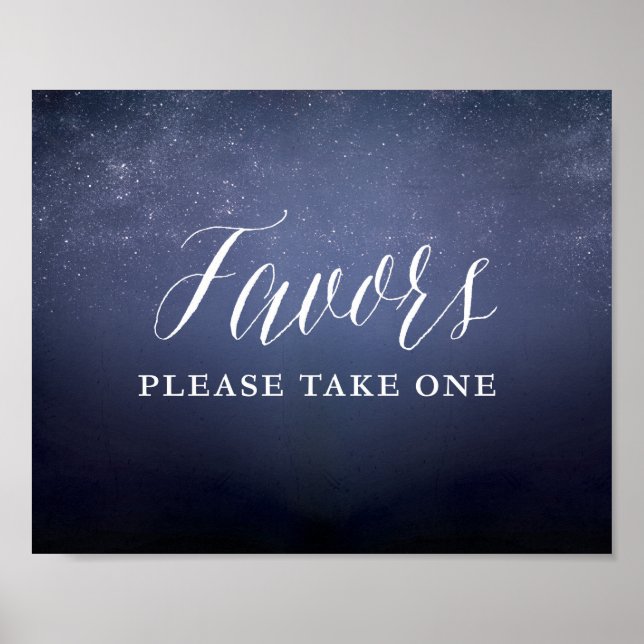 Starry Night Sky Celestial Star Favours Sign (Front)