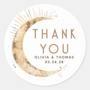 Starry Night Sky Celestial Thank You Classic Round Sticker