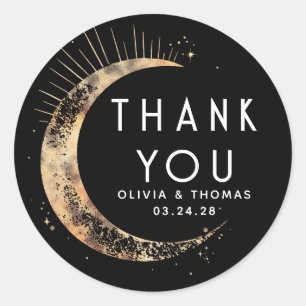Starry Night Sky Celestial Thank You Classic Round Sticker