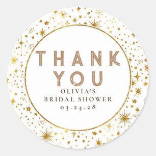 Starry Night Sky Celestial Thank You Classic Round Sticker