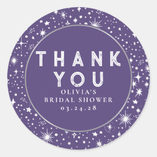 Starry Night Sky Celestial Thank You Classic Round Sticker