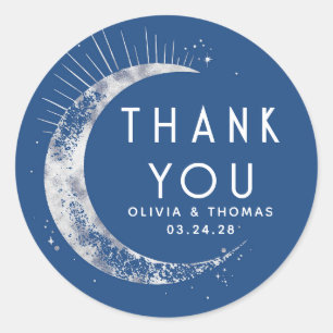 Starry Night Sky Celestial Thank You Classic Round Sticker