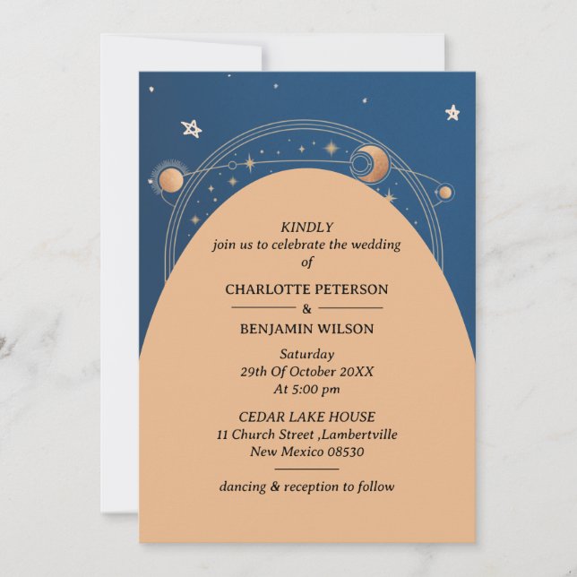 Starry Night Sky Celestial Wedding Invitation (Front)