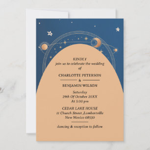 Starry Night Sky Celestial Wedding Invitation