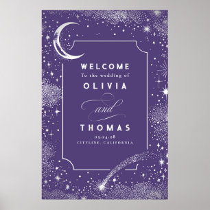 Starry Night Sky Celestial Wedding Welcome Sign