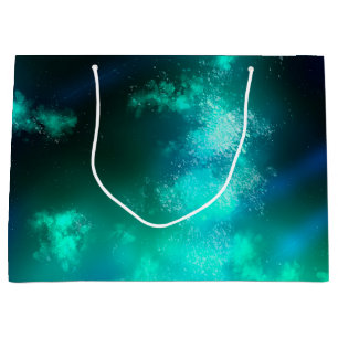 Starry Night Sky Emerald Green Birthday Gift Bag