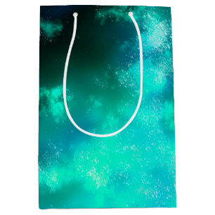 Starry Night Sky Emerald Green Birthday Gift Bag