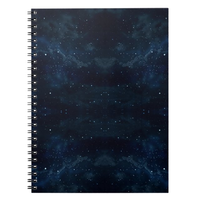 Starry Night Sky , Galaxy Space Celestial Notebook (Front)