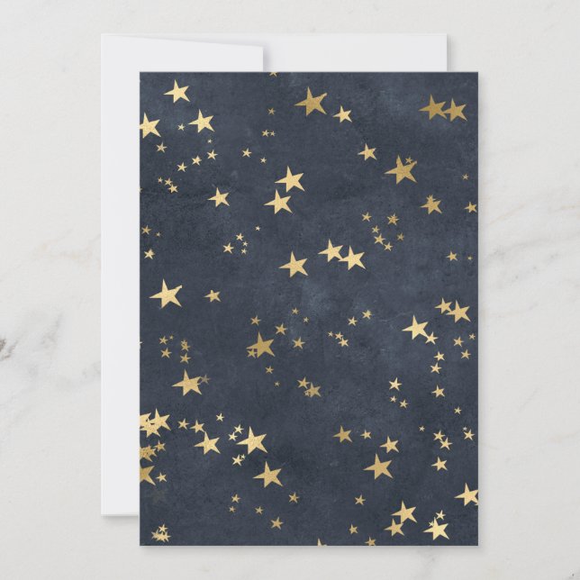 Starry Night Sky Golden Stars Astrology Lover Invitation (Front)