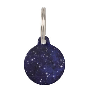 Starry Night Sky Grid Pet Tag
