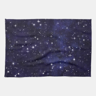 Starry Night Sky Grid Tea Towel