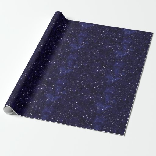 Image of Starry Night Sky Grid Wrapping Paper