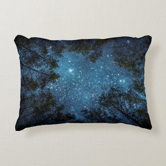 Starry night sky, Milky Way. Decorative Cushion (Front)