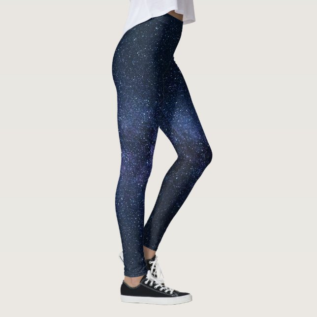Starry Night Sky Milky Way Galaxy Leggings (Right)