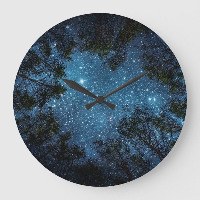 Starry night sky, Milky Way. Large Clock (Front)