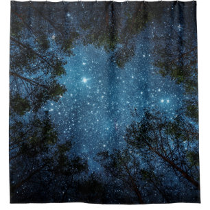 Starry night sky, Milky Way. Shower Curtain