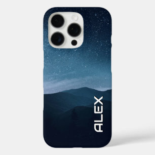 Starry Night Sky Over Mountain Range iPhone 16 Pro Case