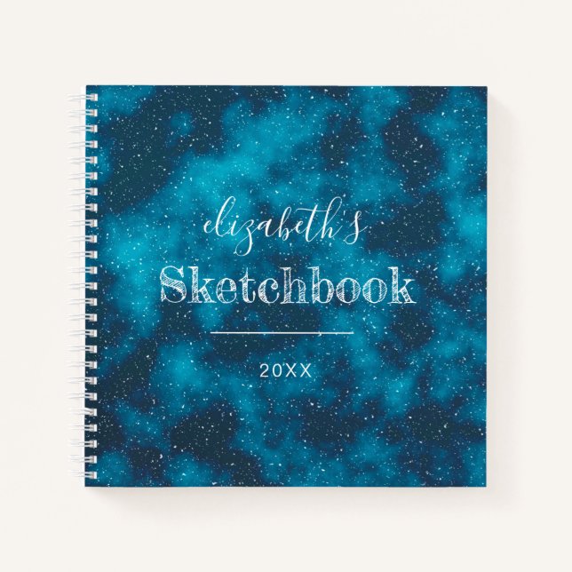 Starry Night Sky Personalised Artist's Sketchbook Notebook (Front)