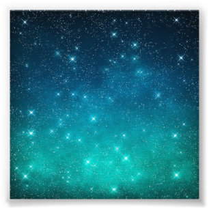 Starry Night Sky Stars Astrology Universe Blue Photo Print