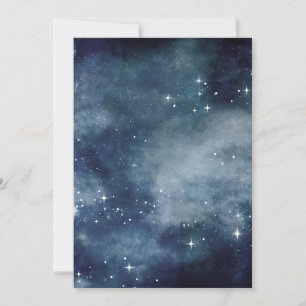 Starry Night Sky Stars Universe Midnight Blue Mist Invitation