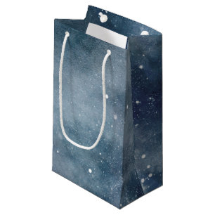 Starry Night Sky Stars Universe Midnight Blue Mist Small Gift Bag