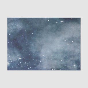 Starry Night Sky Stars Universe Midnight Blue Mist Tissue Paper